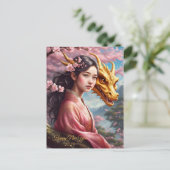 Mädchen zwischen Kirschblüten  Briefkaart (Staand voorkant)