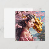 Mädchen zwischen Kirschblüten  Feestdagenkaart (Voorkant / Achterkant)