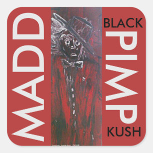 MADD PIMP BLACK KUSH VIERKANTE STICKER