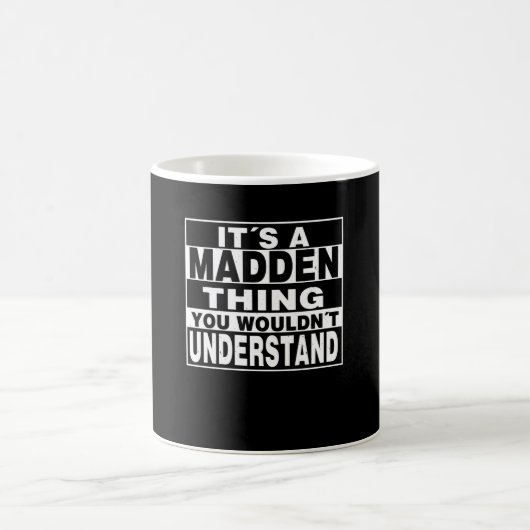 MADDEN Achternaam, persoonlijke cadeaus Koffiemok (Center)