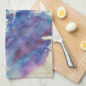 Maddie blue and purple impressionist dish towel theedoek (Quarter Fold)