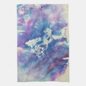Maddie blue and purple impressionist dish towel theedoek (Verticaal)