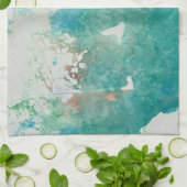 Maddie green and blue impression dish towel theedoek (Gevouwen)