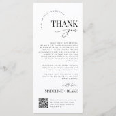 MADDIE Huwelijks Dankbrief met QR-code Menu (Voorkant)