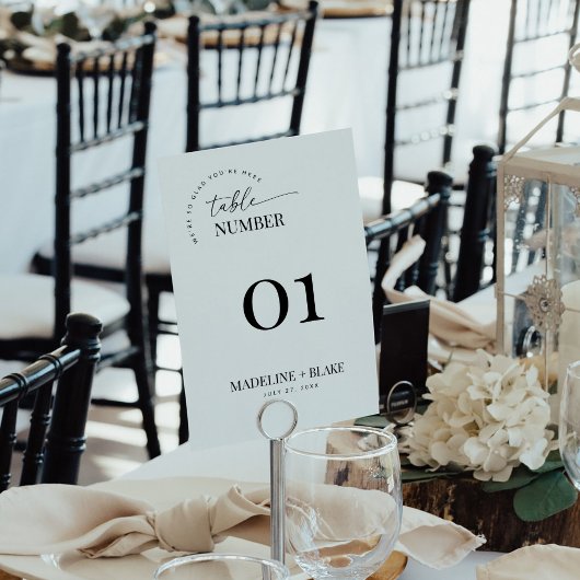 MADDIE Modern Table Number Card Kaart