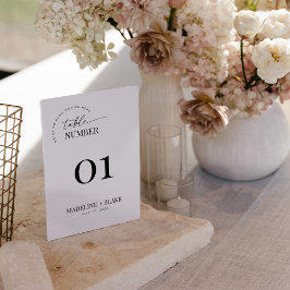 MADDIE Modern Table Number Card Kaart
