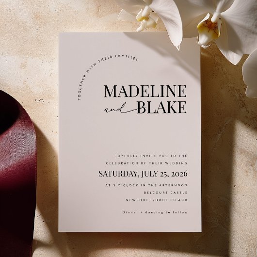 MADDIE Modern Wedding Invitation Kaart