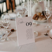 MADDIE Table Number Seating Chart Card Kaart