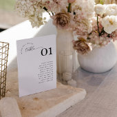 MADDIE Table Number Seating Chart Card Kaart