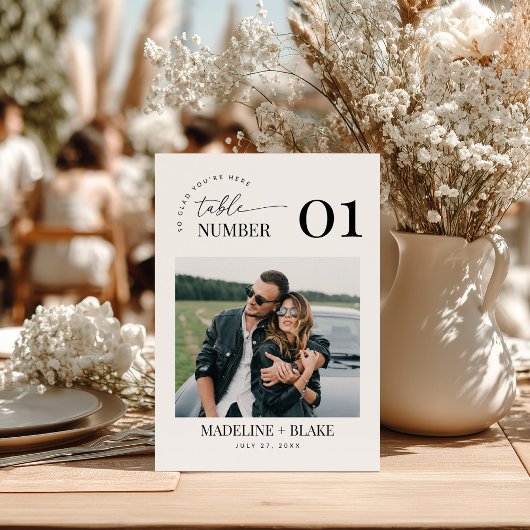 MADDIE Table Numbers with Photo Kaart