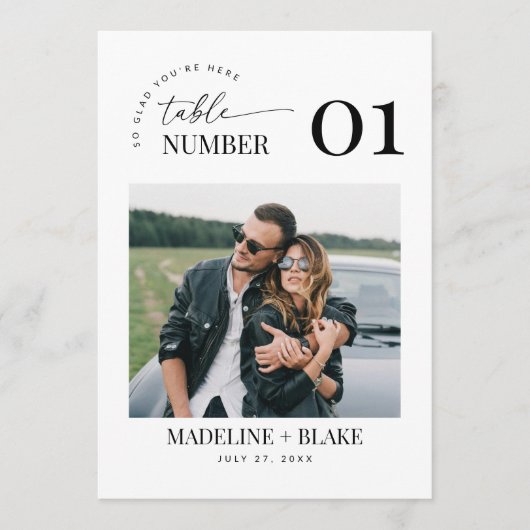 MADDIE Table Numbers with Photo Kaart (Voorkant)