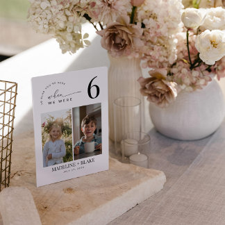 MADDIE When We Were Table Numbers Kaart