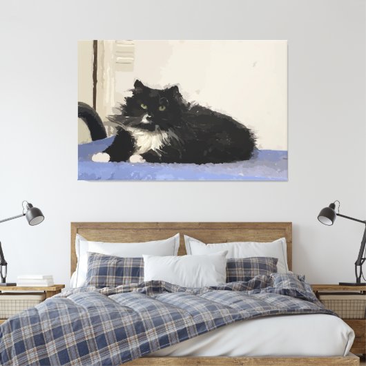 Maddy the Cat Stretched Canvas Print (Insitu (Slaapkamer))