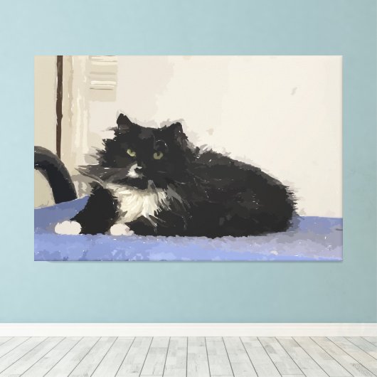 Maddy the Cat Stretched Canvas Print (Insitu (Houten vloer))