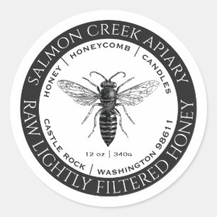 Made by bijen Queen Bee Raw Honey Label