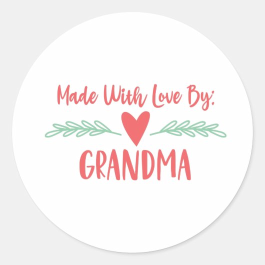 Made by Grandma Ronde Sticker (Voorkant)