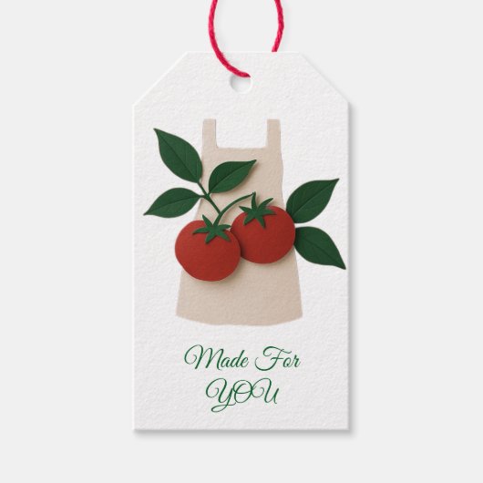 Made For You Tomato Schort Gift Label – Boerderij- Cadeaulabel (Voorkant)