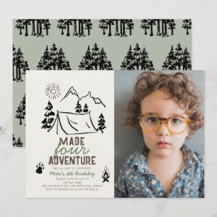 Made Four Adventure Camping Photo Boy 4e verjaarda Kaart