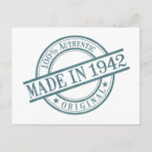 Made in 1942, geboortejaar Rond Rubber Stamp Logo Briefkaart (Voorkant)
