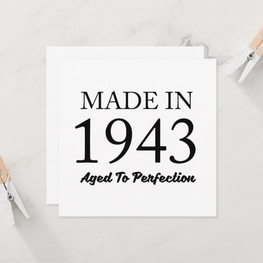 Made in 1943 kaart (Voorkant / Achterkant in situ)