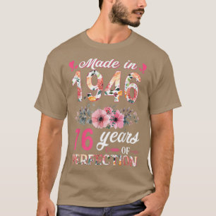 Made in 1946 Floral 76 jaar oud 76th Birthday Gift T-shirt