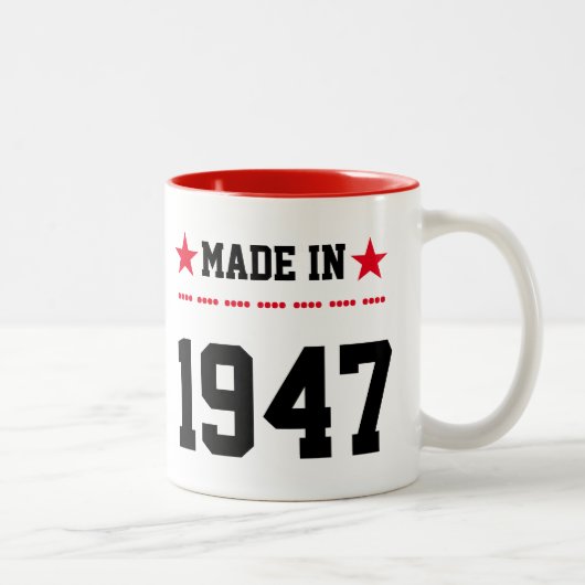 Made in 1947 tweekleurige koffiemok (Rechts)