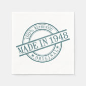 Made in 1948 Geboortejaar Rond Rubber Stamp Logo Servetten (Voorkant)