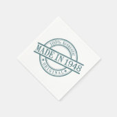 Made in 1948 Geboortejaar Rond Rubber Stamp Logo Servetten (Hoek)