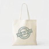 Made in 1950, geboortejaar Rond Rubber Stamp Logo Tote Bag (Voorkant)