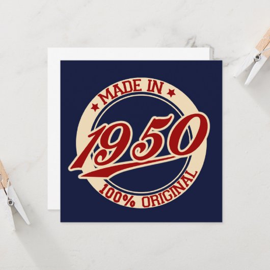 Made in 1950 kaart (Voorkant / Achterkant in situ)