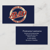 Made in 1950 visitekaartje (Voorkant / Achterkant)