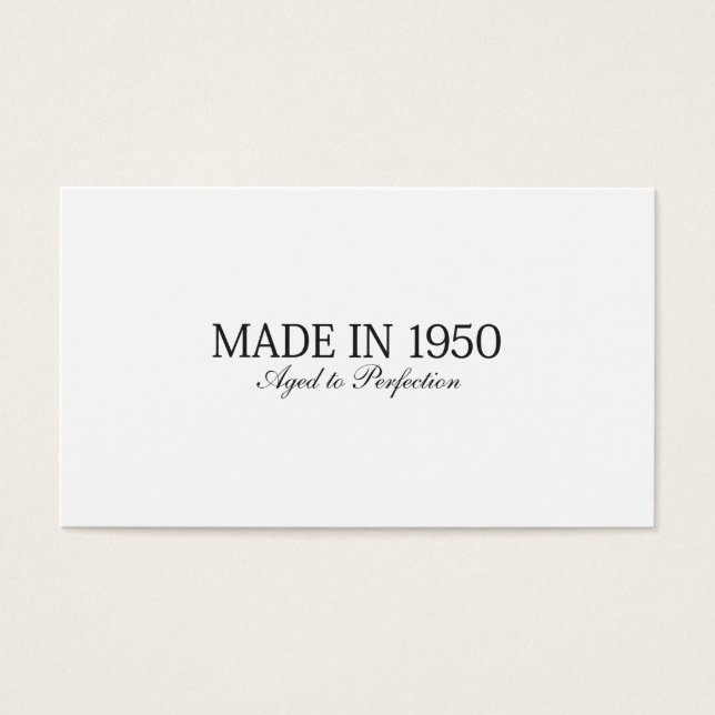 Made in 1950 visitekaartje (Voorkant)