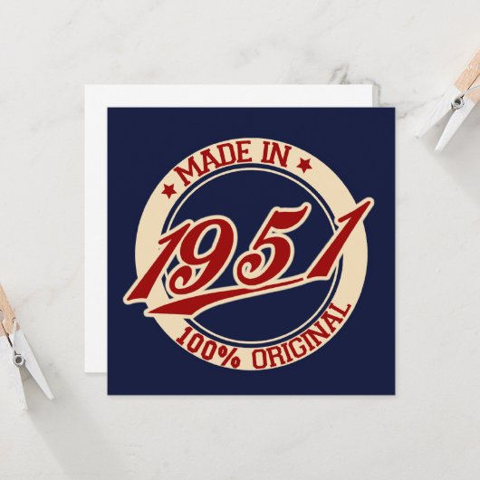 Made in 1951 kaart (Voorkant / Achterkant in situ)