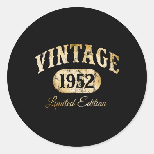 Made in 1952 ronde sticker (Voorkant)