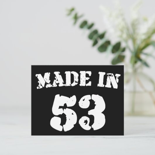 Made in 1953 briefkaart (Staand voorkant)