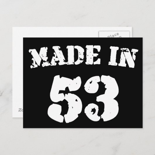 Made in 1953 briefkaart (Voorkant / Achterkant)