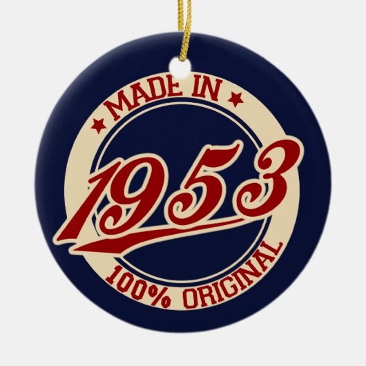 Made in 1953 keramisch ornament (Voorkant)