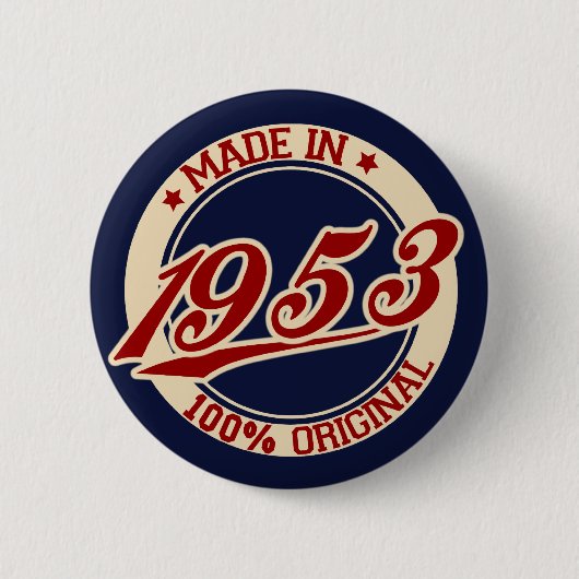 Made in 1953 ronde button 5,7 cm (Voorkant)