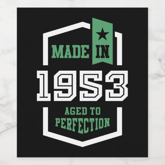 Made in 1953 wijn etiket (Enkel label)