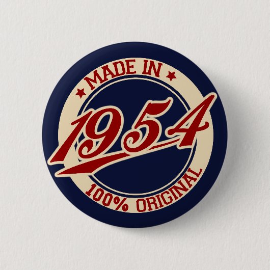 Made in 1954 ronde button 5,7 cm (Voorkant)
