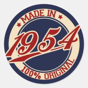 Made in 1954 ronde sticker
