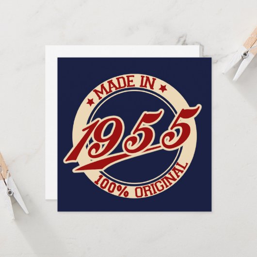 Made in 1955 kaart (Voorkant / Achterkant in situ)