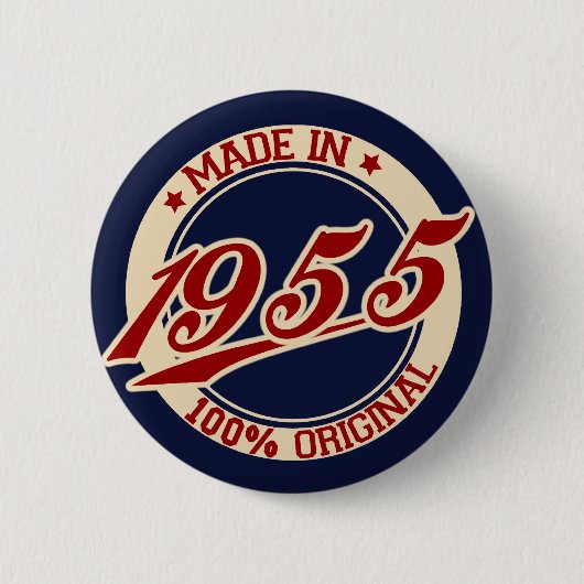 Made in 1955 ronde button 5,7 cm (Voorkant)