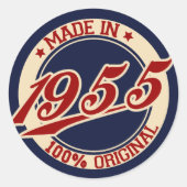 Made in 1955 ronde sticker (Voorkant)