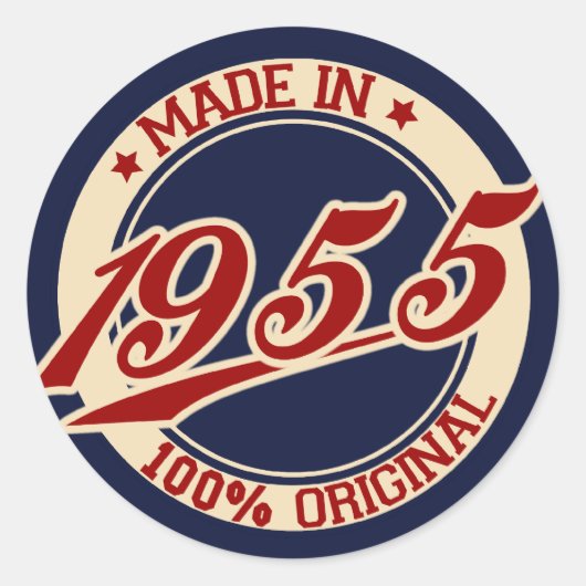 Made in 1955 ronde sticker (Voorkant)