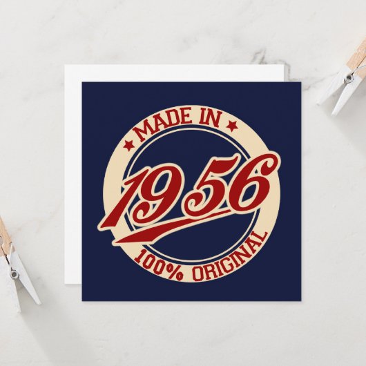 Made in 1956 kaart (Voorkant / Achterkant in situ)