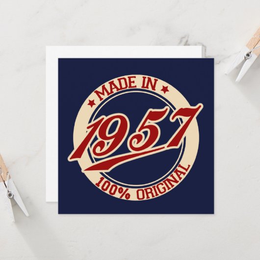 Made in 1957 kaart (Voorkant / Achterkant in situ)