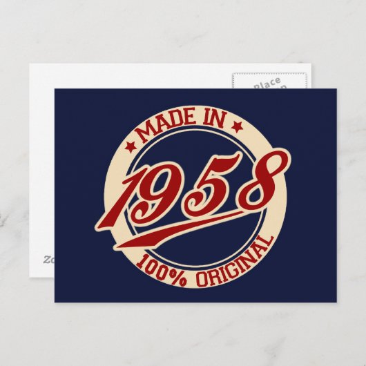 Made in 1958 briefkaart (Voorkant / Achterkant)