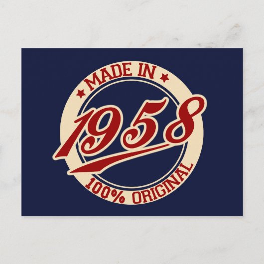 Made in 1958 briefkaart (Voorkant)