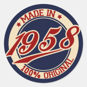 Made in 1958 ronde sticker
